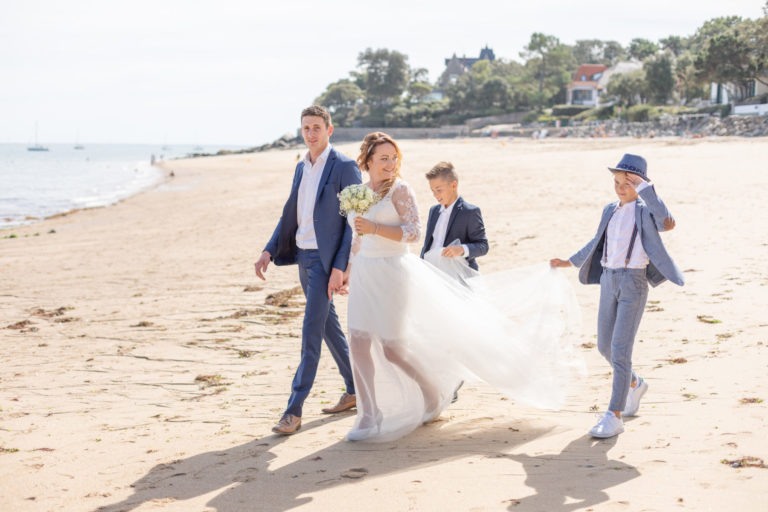 Photos de famille mariage à la plage